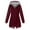 Red, variant on Winter Coats for Women Women Solid Color Rain Jacket Outdoor Hooded Windproof Loose With Pocket Coat,Wine