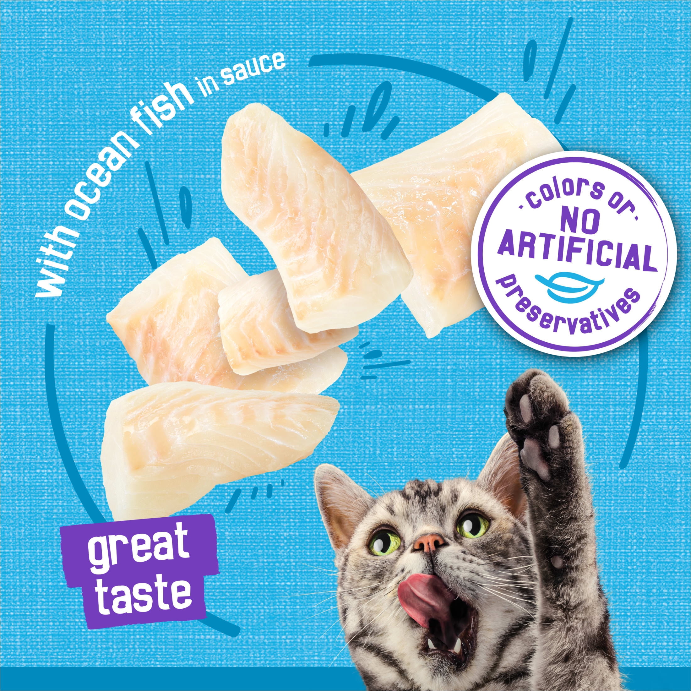 (12 pack) Purina Friskies Meaty Bits with Ocean Fish in Sauce Wet Cat Food, 13.5 oz Can