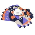 thumbnail image 2 of XMXT 6 Pcs PVC Woven Placemats, Colorful Geometric Artistic Shapes Stain Resistant Anti-Skid Place Mats for Dining Table, 12 x 18 inches, 2 of 6
