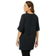thumbnail image 2 of Woman Within Plus Size Perfect Roll-Tab-Sleeve Notch-Neck Tunic, 2 of 6