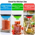 thumbnail image 6 of 3 Pcs Kitchen Collapsible Funnels, Silicone Funnels for Liquid Transfer, Wide Mouth Funnels for Mason Jars, Large Medium, 6 of 10