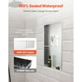 thumbnail image 2 of VEVOR Shower Niche, 13 x 25 x 4 inch Recessed Wall Niche Double-layer, with Hollowed-out Divider,Heavy-duty Stainless Steel Modern Shampoo Storage Organizer,Waterproof, Silver for Bathroom, 2 of 9