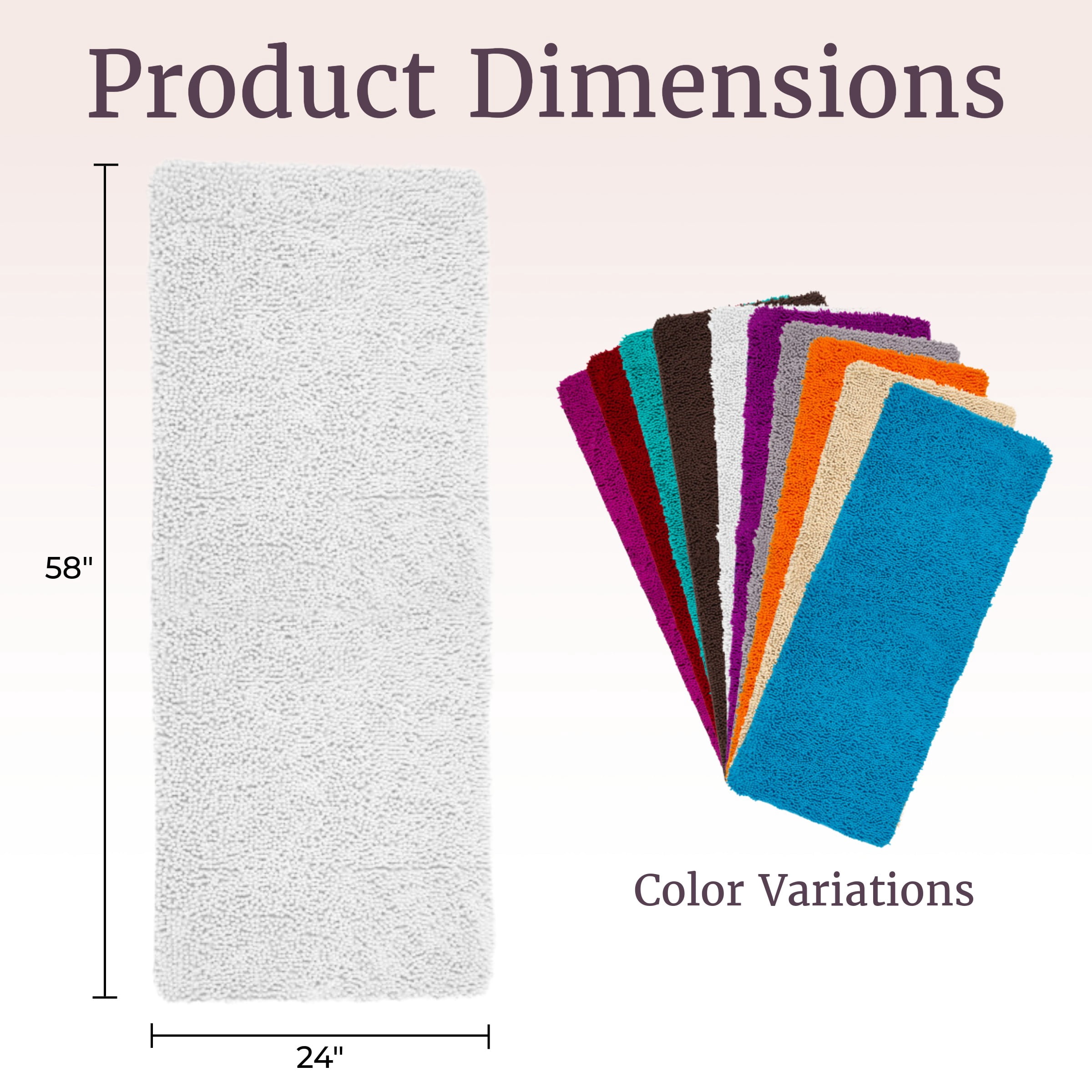Lavish Home Memory Foam Shag Bath Mat (24x58), 1-Piece
