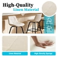 thumbnail image 6 of ClinQ 26 inch Swivel Counter Height Bar Stool Set of 3, Linen Upholstered Seat with Metal Legs and Back, Linen-Fabric, 6 of 6