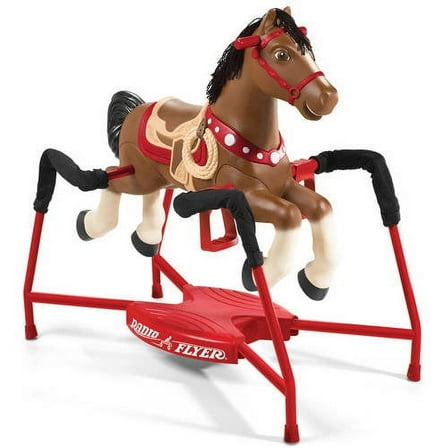 Radio Flyer Blaze Interactive Riding Horse, Brown Ride-on Pony for Kids 2-6 Years, Realistic Sounds