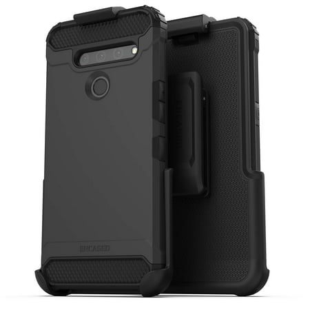 Encased LG V50 ThinQ Belt Clip Holster Case (2019 Scorpio Armor) Ultra Protective Tough Grip Cover with Holder -