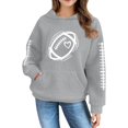 thumbnail image 7 of KAUOD Girls Ribbed Pullover Hoodies Baseball Oversized Long Sleeve Cute Hoodie Sweatshirts Kids Lightweight Loose Tops, 7 of 7