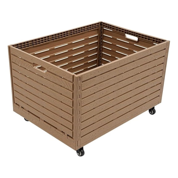 Foldable Rolling Crate on Wheels,440lbs Capacity Foldable Bins with Removable 360° Rotation Wheels,Heavy Duty Plastic Furniture Moving Dolly Cart for Travel Shopping Luggage Office