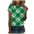 thumbnail image 1 of QIPOPIQ T-Shirts à Manches Courtes pour Femmes Col Rond St. Patrick's Day T-Shirts Vert Trèfle T-Shirt St Patricks Day T-Shirts Imprimés Tuniques Hauts T-Shirts Graphiques Offres, 1 of 6