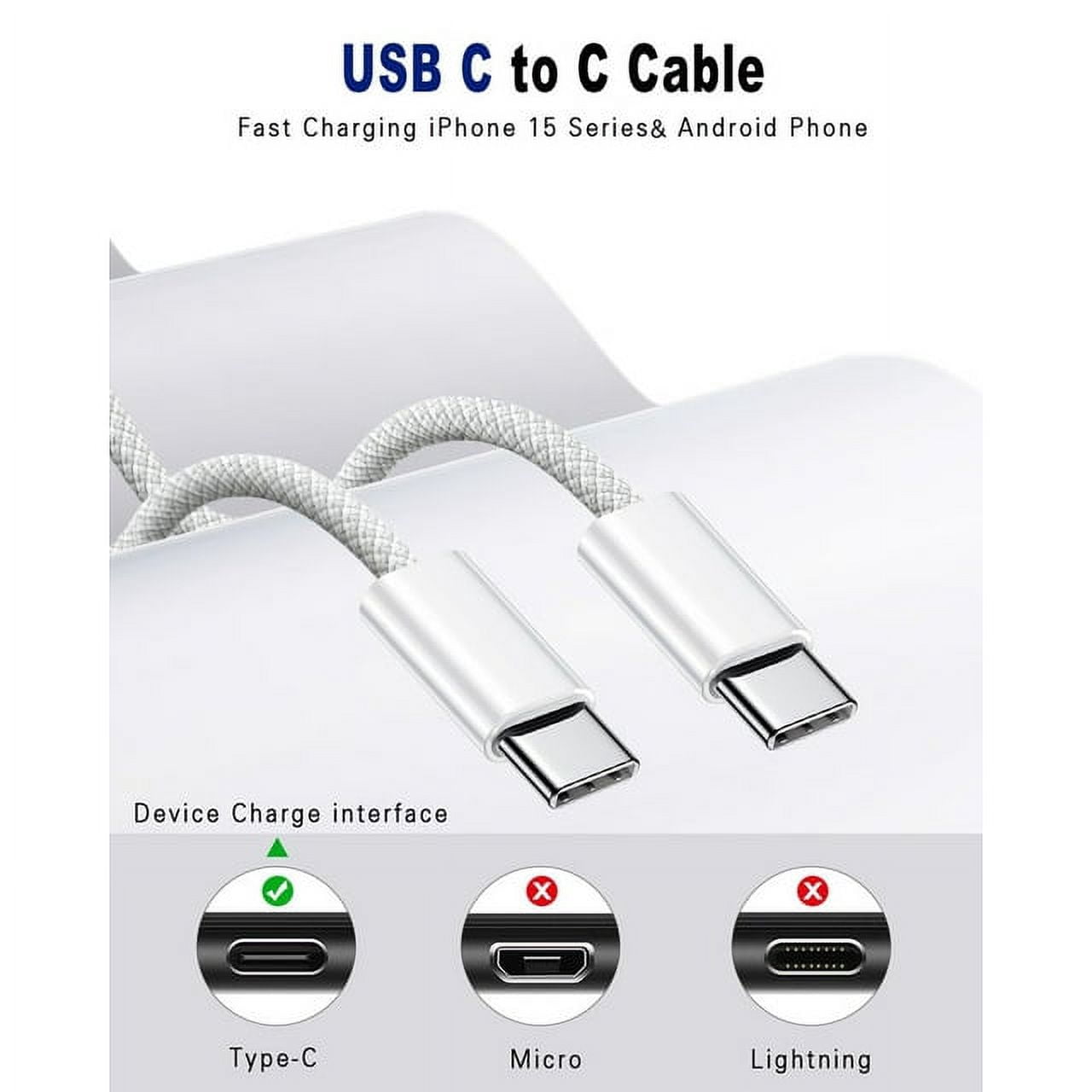 iPhone 15 Charger, 20W USB C Power Delivery Wall Charger Plug with 10ft Type C to Type C Cable Fast Charging Data Sync Cord Compatible with 15/15 pro/max /Samsung Galaxy S23 Ultra/S23/S23+/S22