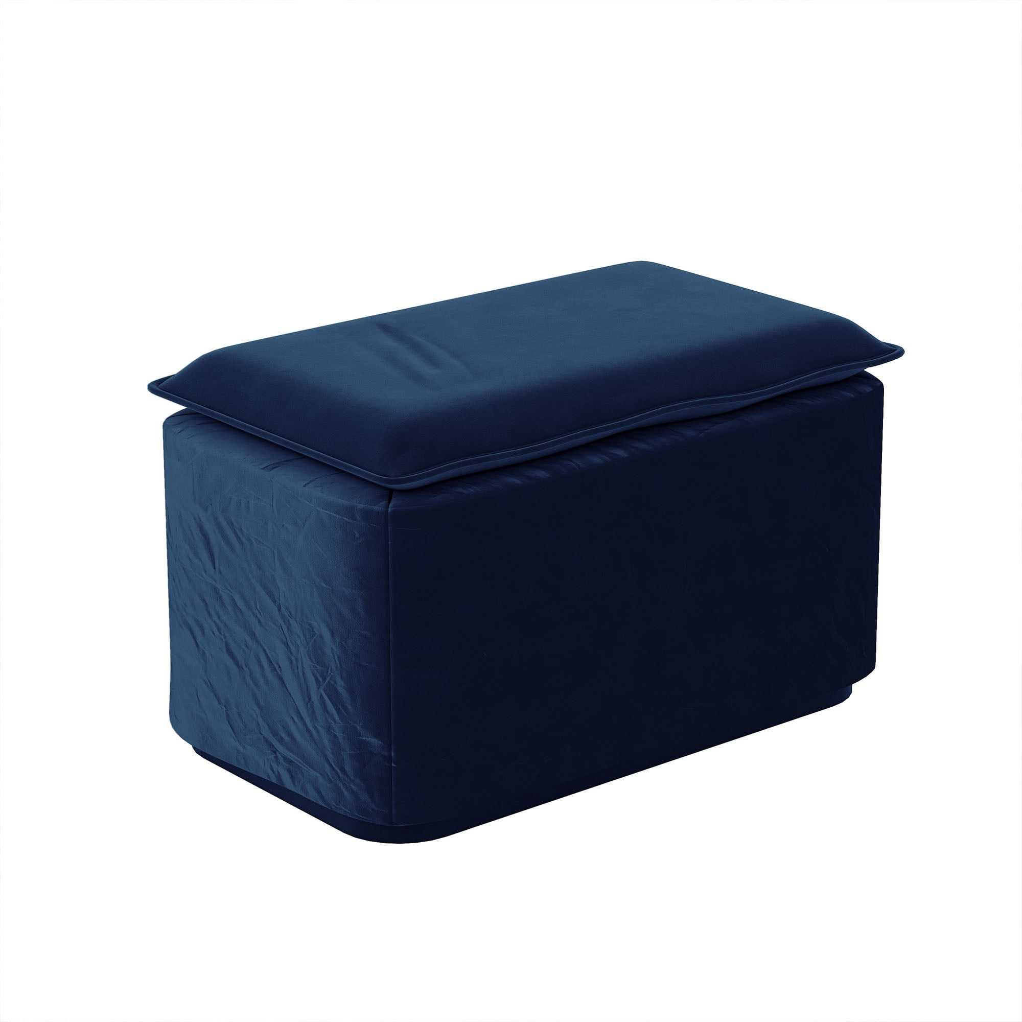 Firscook 89" Chesterfield King Size Pull Out Sofa Bed with Ottoman, Velvet Sleeper for Small Apartment, Blue