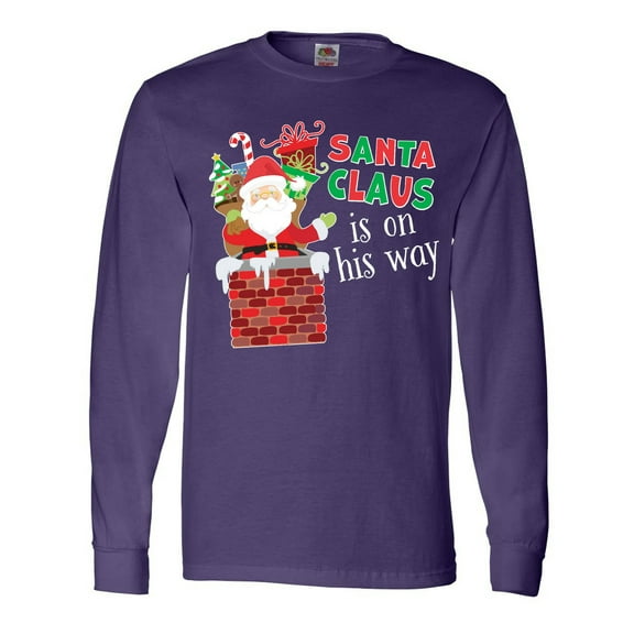 Inktastic Santa Claus is on His Way Christmas Long Sleeve T-Shirt