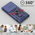 thumbnail image 4 of for Samsung Galaxy S24 Ultra Case with Screen Protector + Slide Camera Cover + 360°Rotated Ring Magnetic Kickstand, Heavy Duty Shockproof Protective Cover for Samsung S24 Ultra 6.8 inch Blue, 4 of 14