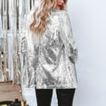 thumbnail image 6 of Womens Coat plus Size 4x Women Sequins Blazer Sequin Jacket Casual Long Sleeve Glitter Party Shiny Lapel Coat Rave Outerwear, 6 of 9