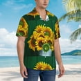 thumbnail image 5 of Easygdp Sunflowers in Bucket Men's Hawaiian Shirts Print Lapel Short Sleeve for Beach, vacation, party, casual occasions - XX-Large, 5 of 9