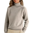 thumbnail image 2 of Womens Cable Knit Turtleneck Sweaters Fall Winter Long Sleeve Chunky Knitted Trendy Warm Pullover Tops 2025 Khaki 2XL, 2 of 4
