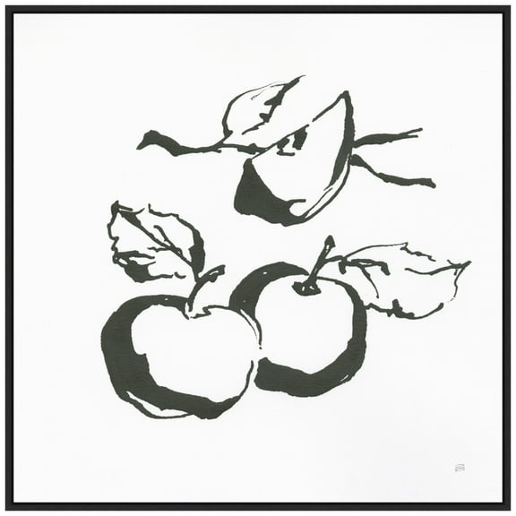 Amanti Art Apples BW Framed Canvas Wall Art Print