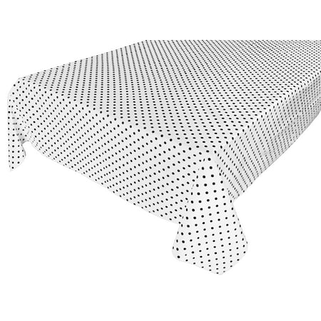 

Cotton Tablecloth Polka Dots Print / Small Black Dots on White