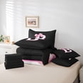thumbnail image 6 of Erosebridal Bowknot Initial Alphabet B 7-Piece Twin Bedding Sets,Dreamy Princess Bowtie Kids Bedding Comforter Set For Girls,Reversible Black, 6 of 7