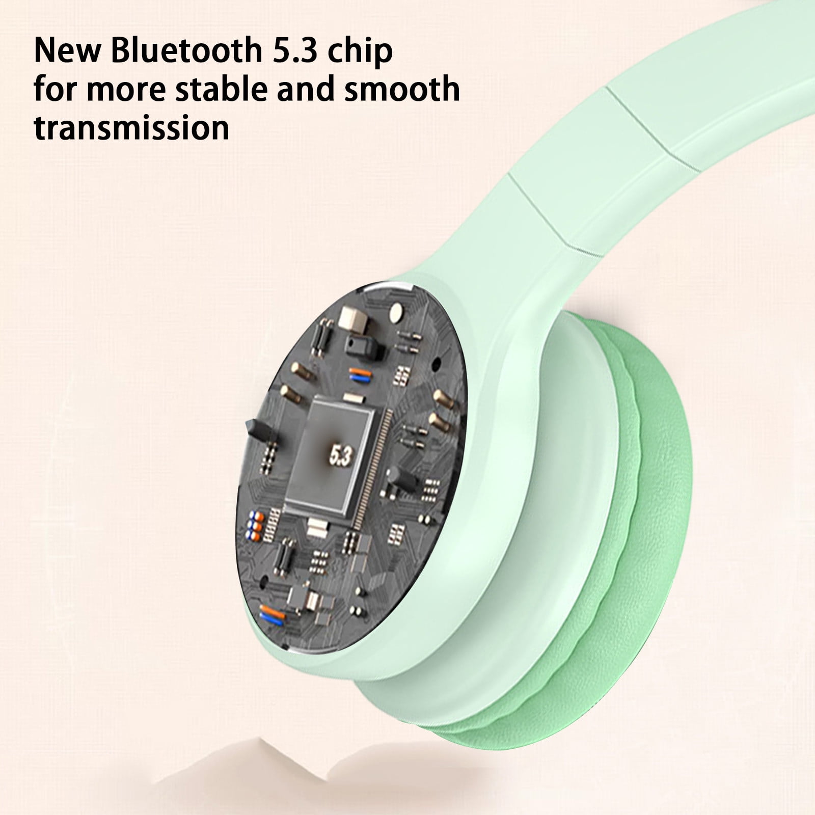 Weloille Around-Ear Bass Gaming Headset Surround Sound Headphones With Noise Cancelling Microphone Bluetooth