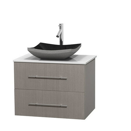 Wyndham Collection Centra 30 Single Bathroom Vanity Grey Oak