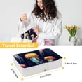 thumbnail image 5 of Jellyfish PU Leather Necklace Organizer Jewelry Box Earring Organizer with Removable Compartment, Portable, 5 of 6