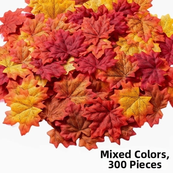 HIKVEX Realistic Mixed Color Maple Leaves - Perfect for Thanksgiving Autumn Decorations
