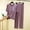 Purple, variant on YHAJDS Pajama Set for Women 2 Piece Short Sleeve Solid Crewneck Top with Built In Bra Lounge Pants