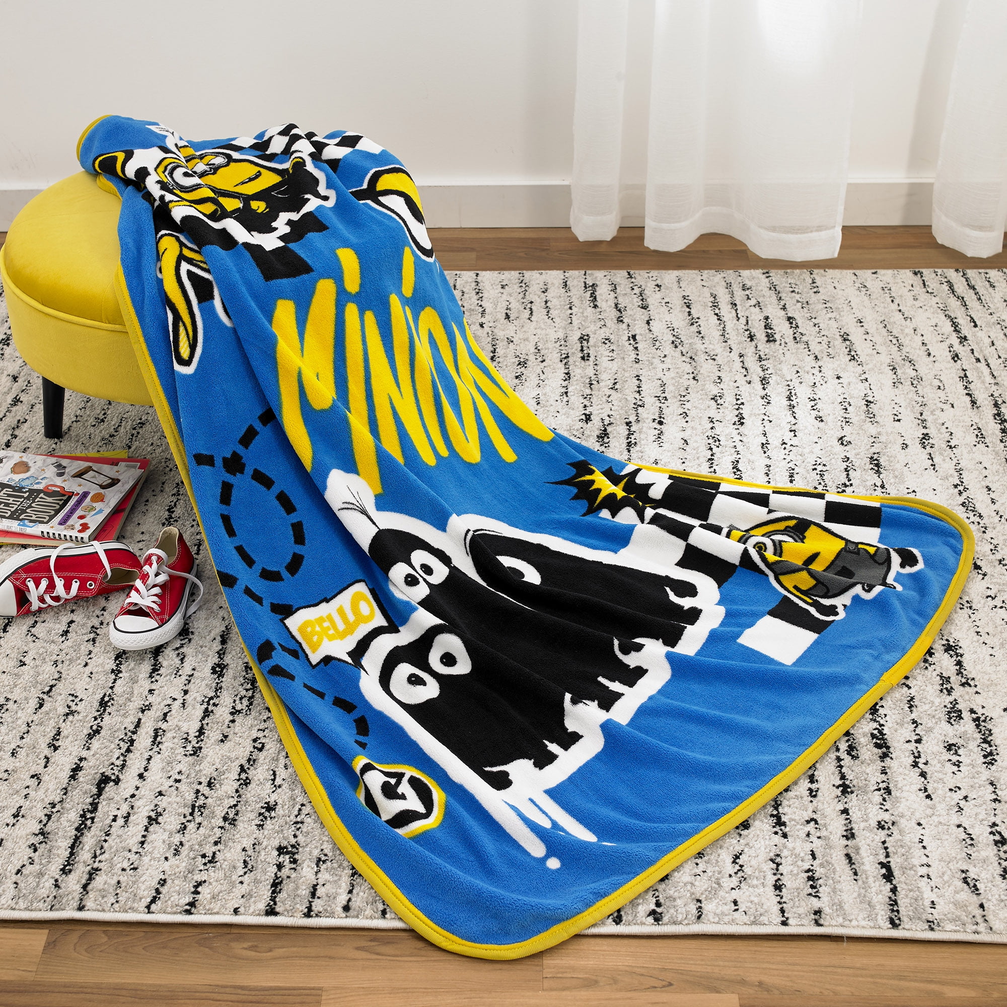 Welcome To The Universe Baby Universal Lazy Minions Club Gray, Blue Super  Soft Toddler Blanket