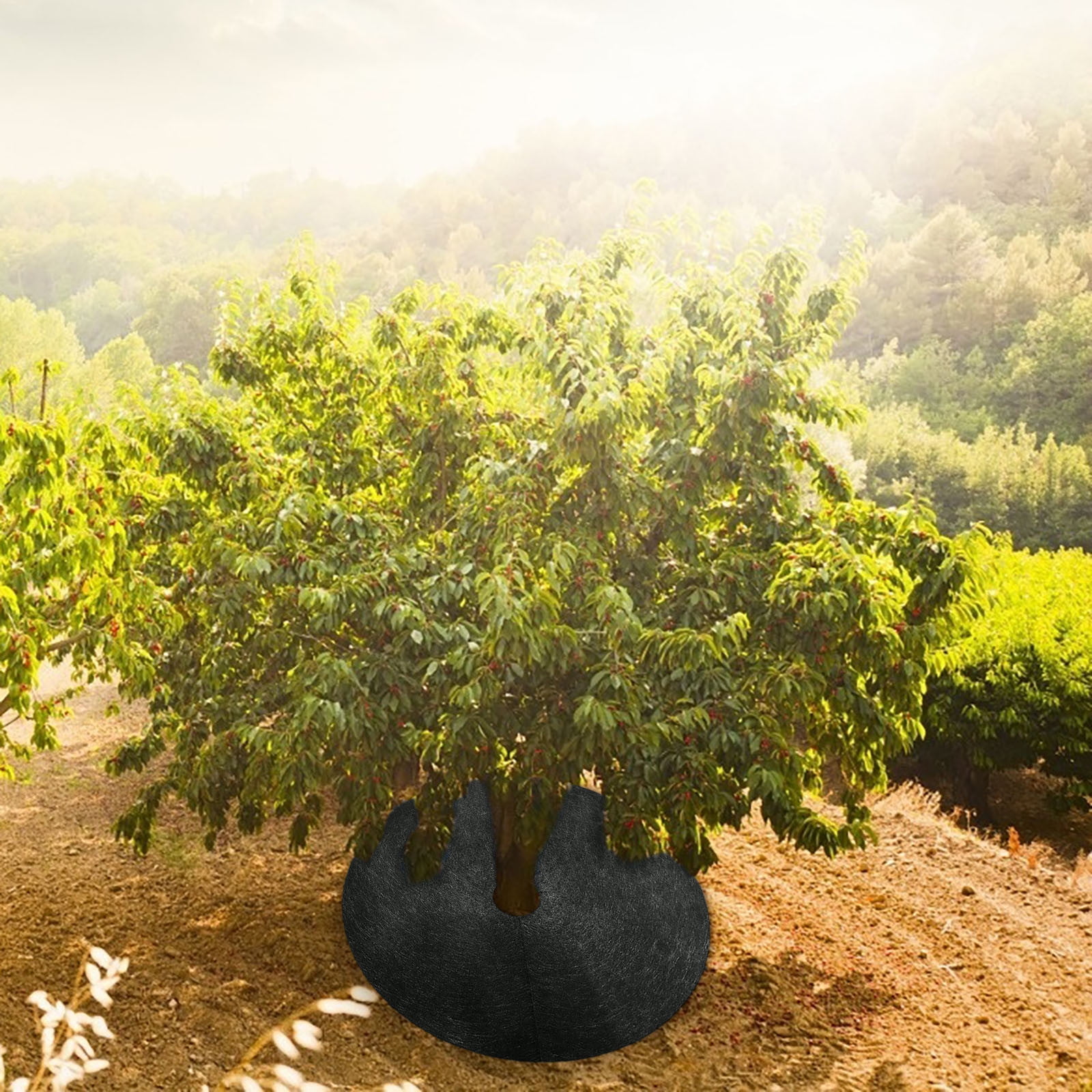 10Pcs 20.4inch Non-Woven Tree Mulch Ring,Round Tree Protector Mat for Weed Control,Ventilation and Moisturizing,Suitable for Horticultural Planting of Flowers and Plants,Vegetable