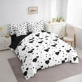 thumbnail image 3 of Feelyou Romantic Love Heart Bedding Comforter Set 7pcs, White Black King Bedding Sets, Teesn Kids Girls Women Reversible Bed Sheets, Lightweight Room Decor, 3 of 7