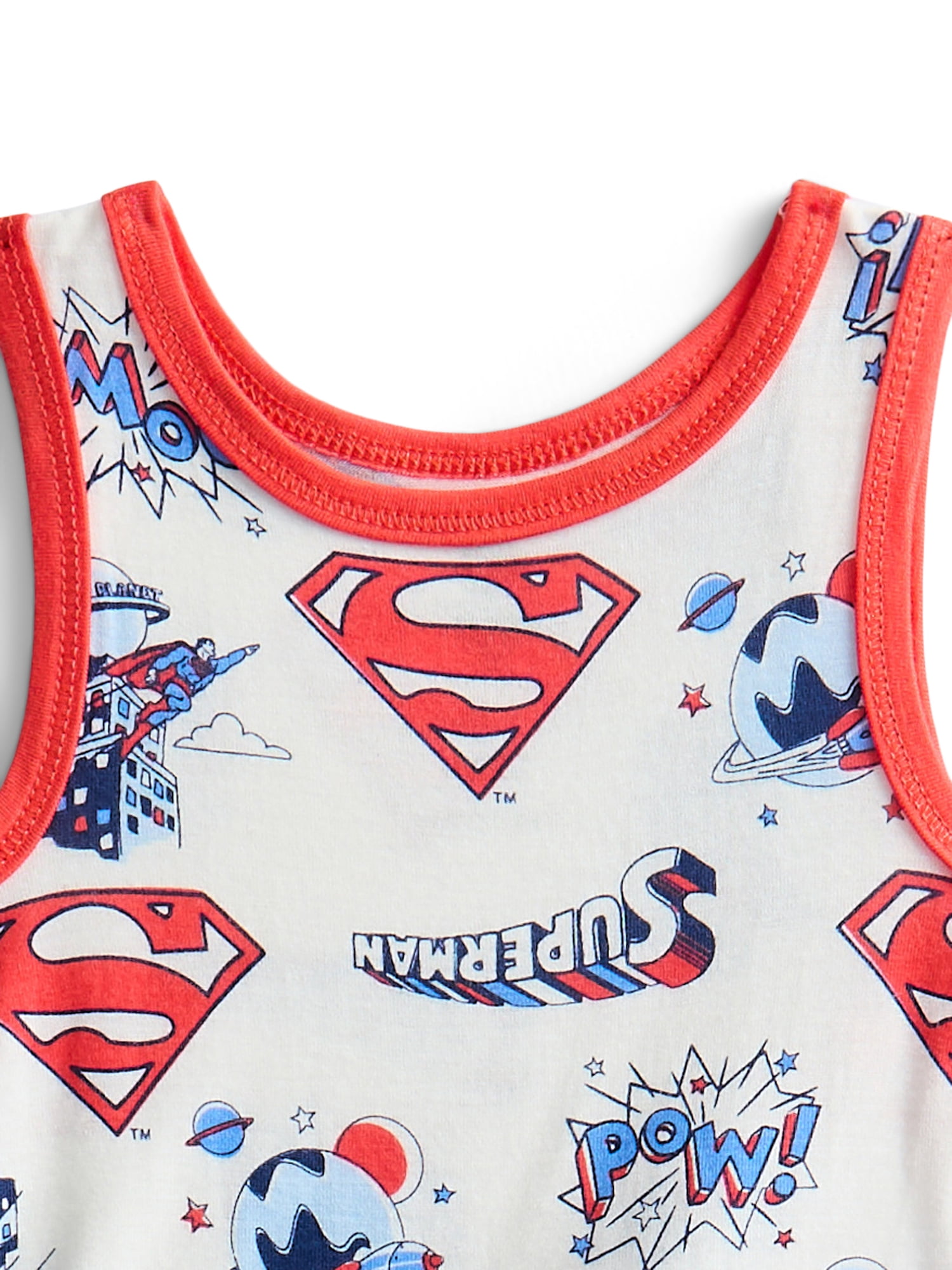 Superman Baby Boys Cozy and Comfortable Viscose Patriotic Americana Bodysuit and Shorts Set, 3-Piece, Sizes NB-24M
