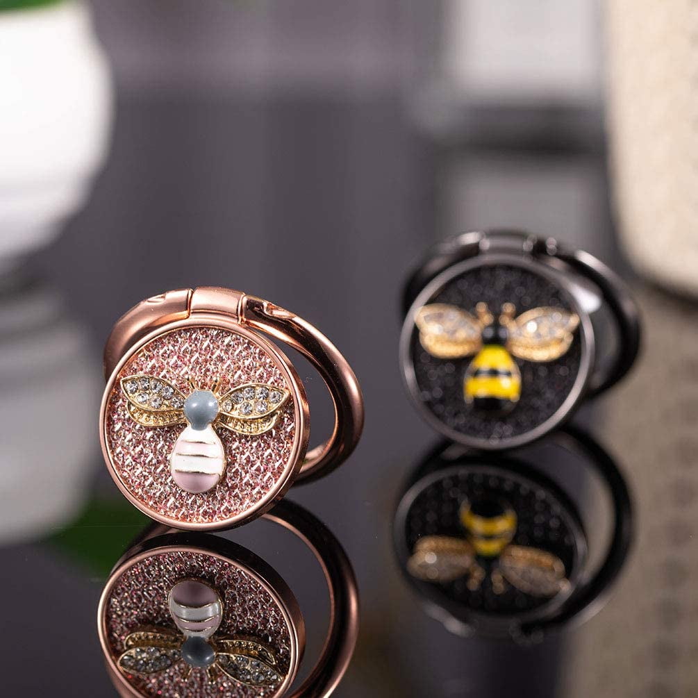 Hefeisuimishangmaoyouxiangongsi Bee Ring Holder For Mobile Phone Bling Bee Ring Finger Kickstand Stand Grip With Button Buckle Mobile Decor Beauty Ph