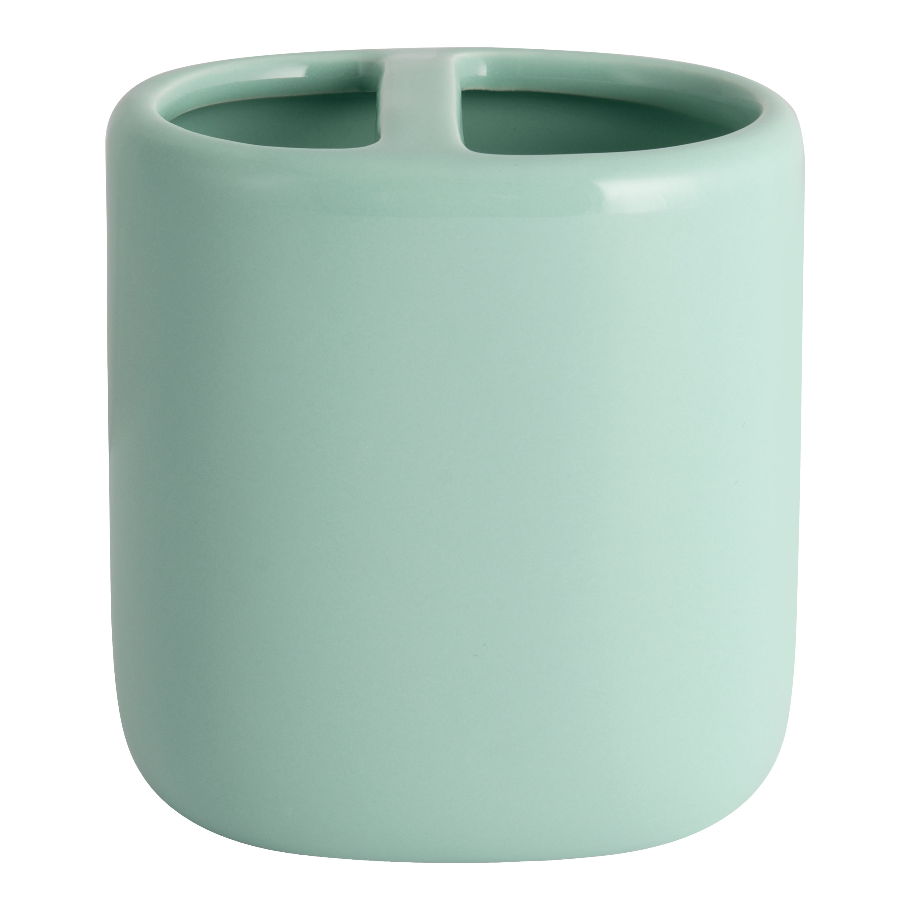Mainstays Basic Ceramic Toothbrush Holder Clearly Aqua
