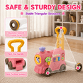 thumbnail image 6 of JoyStone 3-in-1 Musical Baby Walker and Activity Center for Toddlers, Ride-On Train with Sensory Play Panel, Early Learning Push Toy Gift for Infants, Pink, 6 of 13