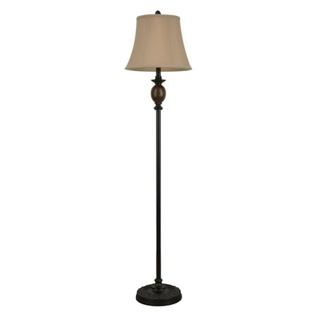 Huntington Bronze Floor Lamp with Faux Marble Accent