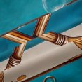 thumbnail image 4 of Manfei Ocean Paddle Anchor Shower Curtain 72Wx84L,Vintage Lake House Bathroom Shower Curtain,Light Blue Beige, 4 of 6