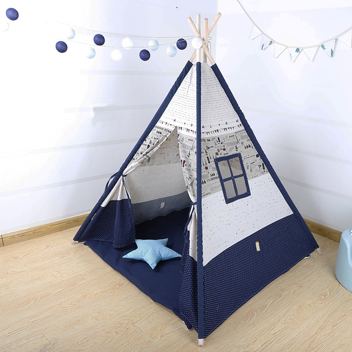 american kids play tent