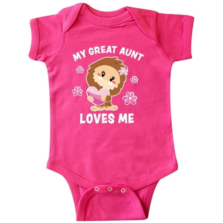 

Inktastic My Great Aunt Loves Me with Bigfoot Gift Baby Girl Bodysuit
