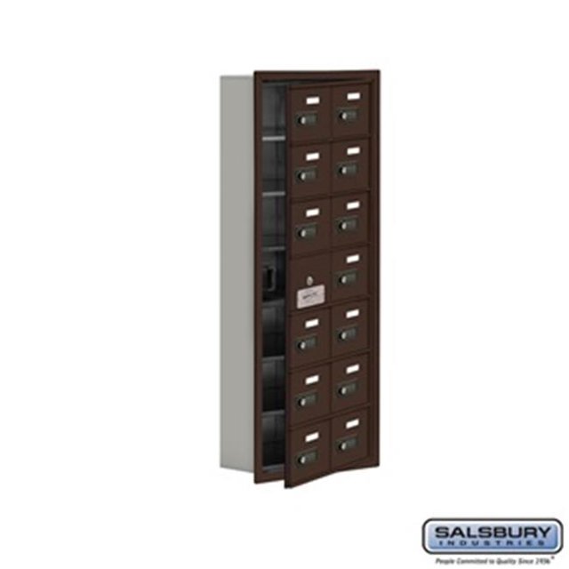 SalsburyIndustries 19175-14ZRC Cell Phone Storage Locker With Front Access Panel - 7 Door High Unit, Bronze