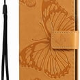 thumbnail image 4 of Dteck Galaxy A13 5G Case, Samsung A13 5G Wallet Case PU Leather Elegant Embossed Magnetic Cover with Flip Kickstand Card Holder Cover for Samsung Galaxy A13 5G Big Butterfly, Yellow, 4 of 4