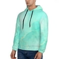 thumbnail image 2 of KLL Cyan Mint Marble Print Mens Hoodie Long Sleeve Casual Pullover Hooded Sweatshirt Fashion Drawstring Hoodies with Pocket-XX-Large, 2 of 6
