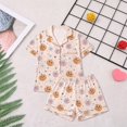 thumbnail image 2 of Pajamas for Women Breathable Short Sleeve Button Down Soft Fabric Tops And Shorts Soft Pajama Set XXXL Red, 2 of 4