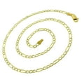 thumbnail image 2 of 14K Gold Plated Sterling Silver Figaro Pave Chain Necklaces 3MM-10.5MM, Solid 925 Italy, Next Level Jewelry, 2 of 6
