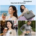 thumbnail image 2 of Portable Waist Clip Fan Rechargeable Mini Bladeless Handheld Fan with Buckle Small Cyclone Personal Cooling Fan for Outdoor Travel Camping Office Green, 2 of 10
