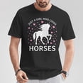 thumbnail image 2 of Just A Girl Who Loves Horses Cowgirl Riding Graphic Tee Unisex Adult Cotton Shirt for Horse Lovers Casual Wear, Size S, Color Black, 2 of 3