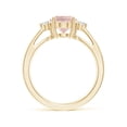 thumbnail image 2 of ANGARA Natural Tapered Shank 1.65 ct Morganite Solitaire Ring with Diamond Accents in 14K Yellow Gold for Women | Birthday, Anniversary, Jewelry Gift for Women | Natural Morganite Ring, 2 of 12