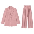 thumbnail image 7 of SAWOBUUN Women Suits 2 Piece Set Business Casual Dressy Oversized Blazer Jacket and Wide Leg Dress Pantsuits Formal Outfits, 7 of 7