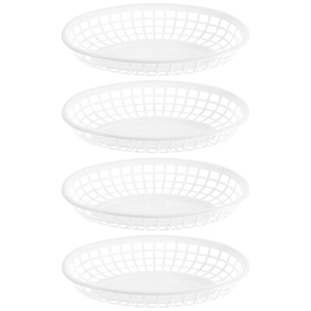 BRIGHTFUFU 4 unids Bandejas de bocadillos de plástico Canastas de almacenamiento de la cesta de frutas de plástico Cestas de almacenamiento de verduras