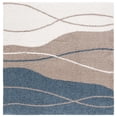 thumbnail image 2 of SAFAVIEH Calico Louella Abstract Polyester Shag Area Rug, Taupe/Blue, 6'7" x 6'7" Square, 2 of 8